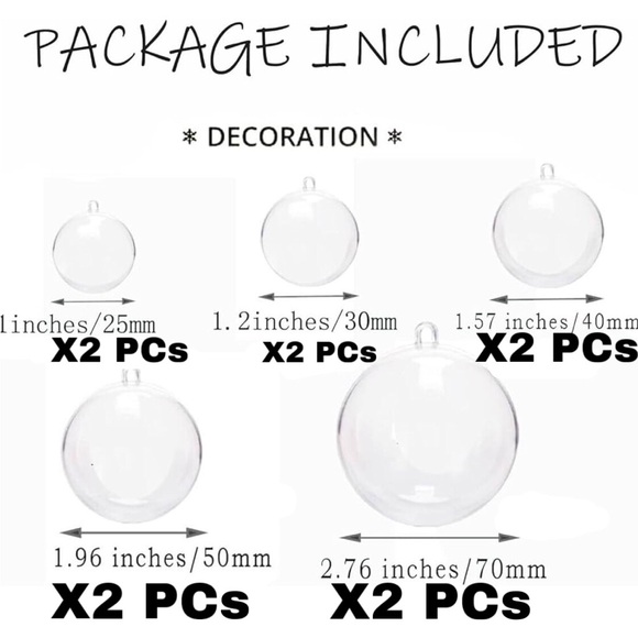 Dior Christmas Ornaments - Set of 10 mixed sizes plastic ornaments - Picture 6 of 6